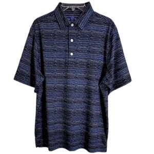 USA Palm Pique‎ Stretch Polo Night Tide Short Sleeve Shirt  L